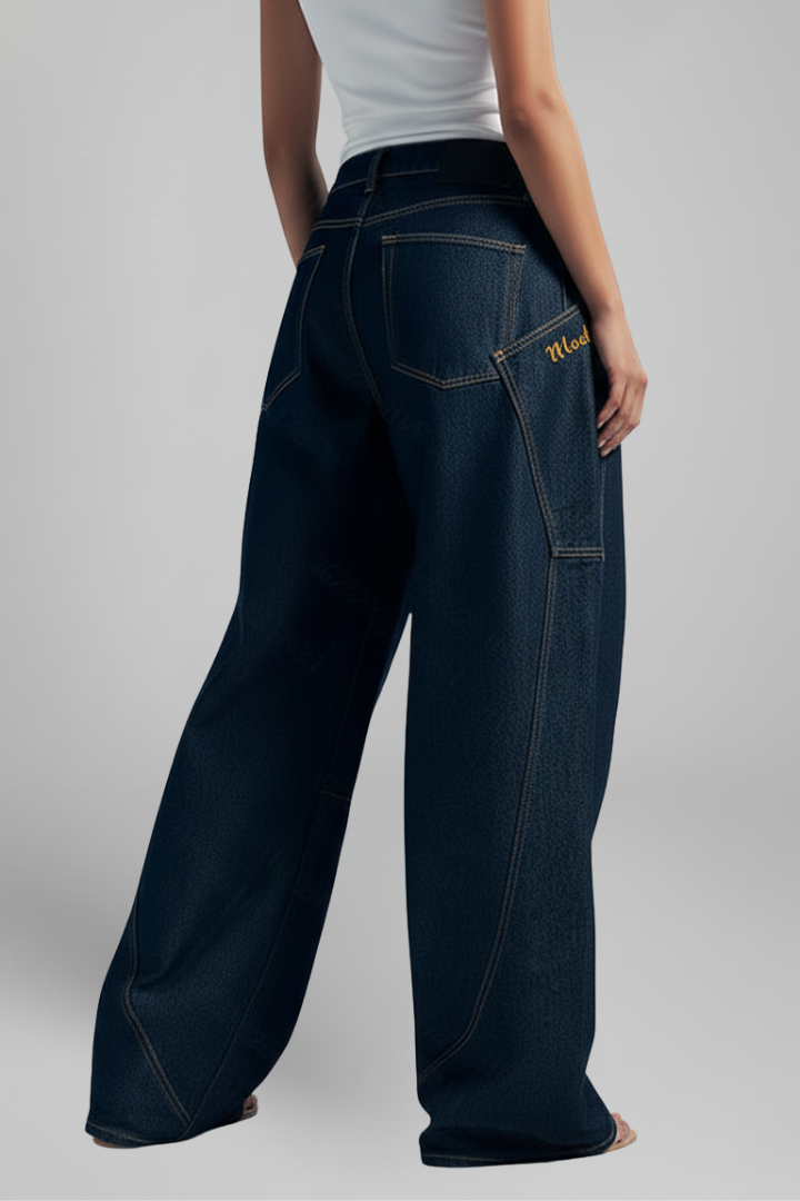 Women’s Wide-Leg Trousers with Front Closure and Side Pocket