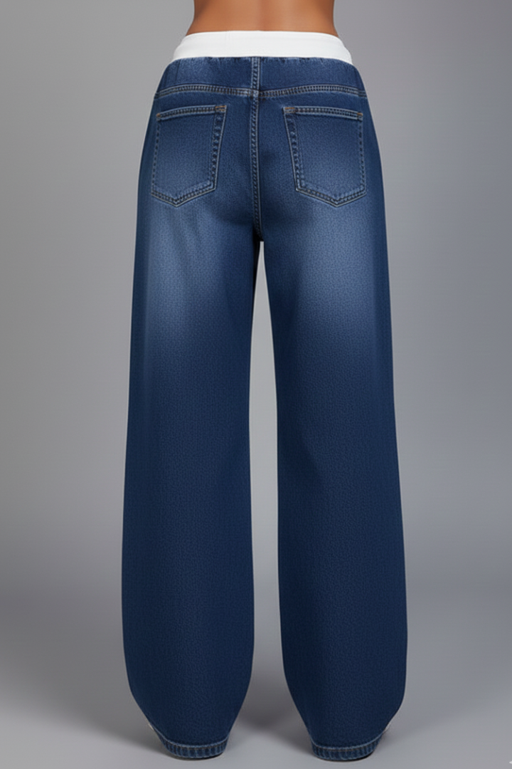 Women’s Wide-Leg Trousers with Drawstring Waist and Long Hem