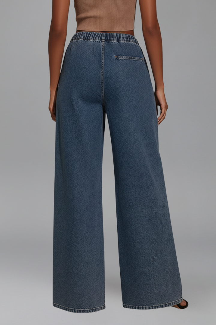 Women’s Wide-Leg Trousers with Drawstring Waist and Pockets