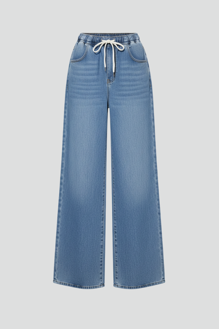 Women’s Trousers with Drawstring and Wide Leg