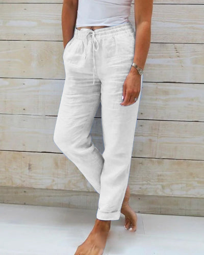 Monika™ - Cotton and Linen Elastic Waistband Trousers (1+1 FREE)