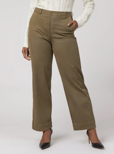 Alva™ - Tummy Control Twill Cropped Wide-Leg Pants