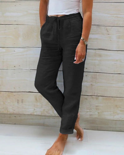 Monika™ - Cotton and Linen Elastic Waistband Trousers (1+1 FREE)