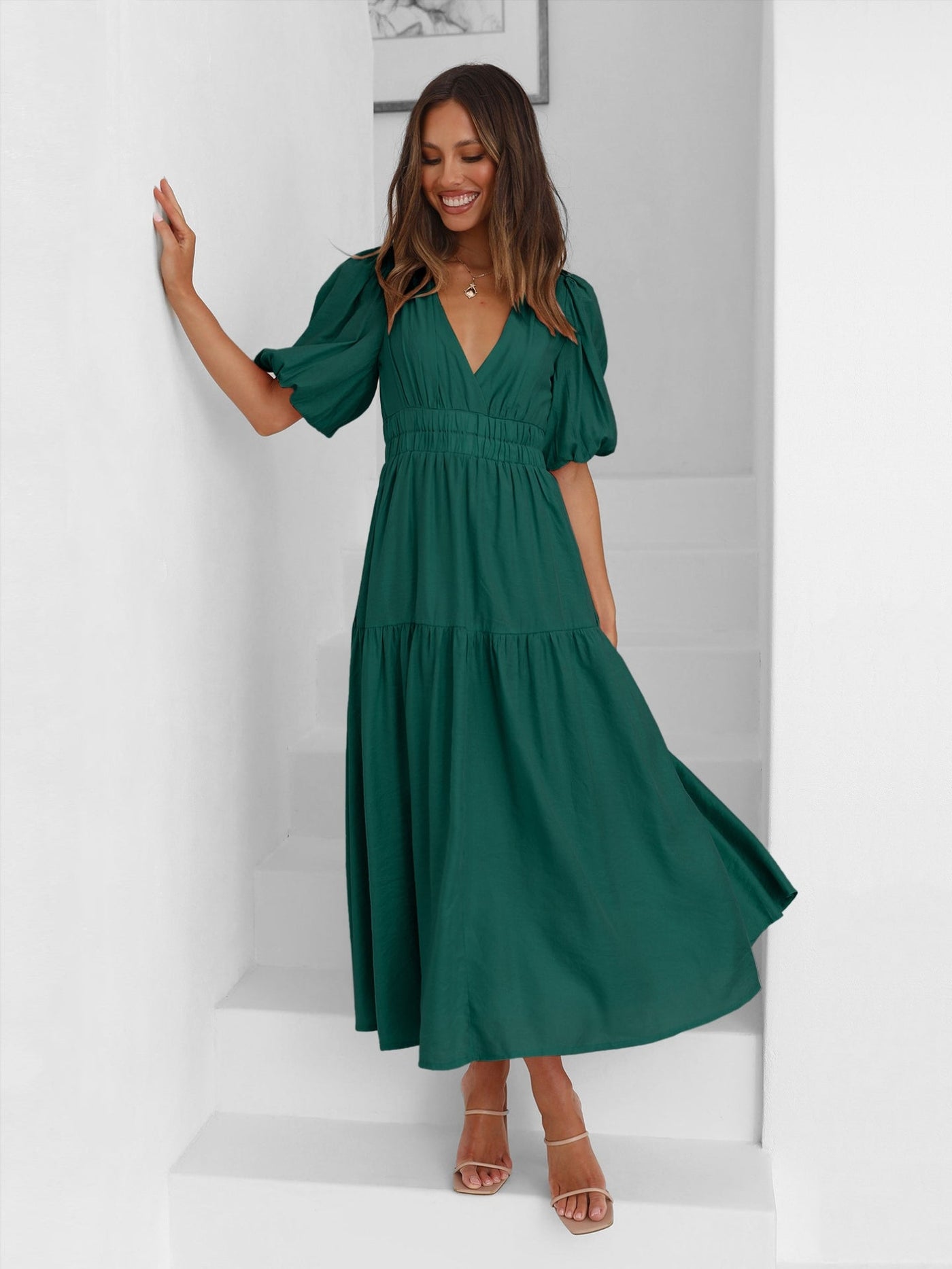 Natalie™ - Ruffle Midi Dress