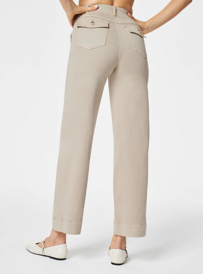 Alva™ - Tummy Control Twill Cropped Wide-Leg Pants