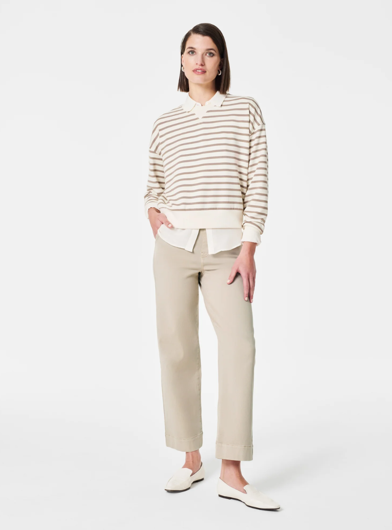 Alva™ - Tummy Control Twill Cropped Wide-Leg Pants