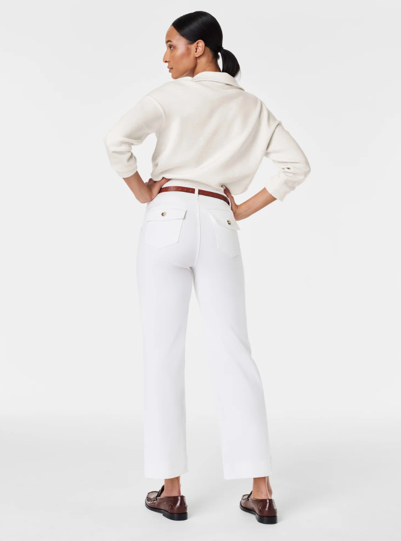 Alva™ - Tummy Control Twill Cropped Wide-Leg Pants