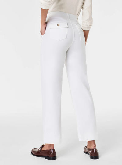 Alva™ - Tummy Control Twill Cropped Wide-Leg Pants