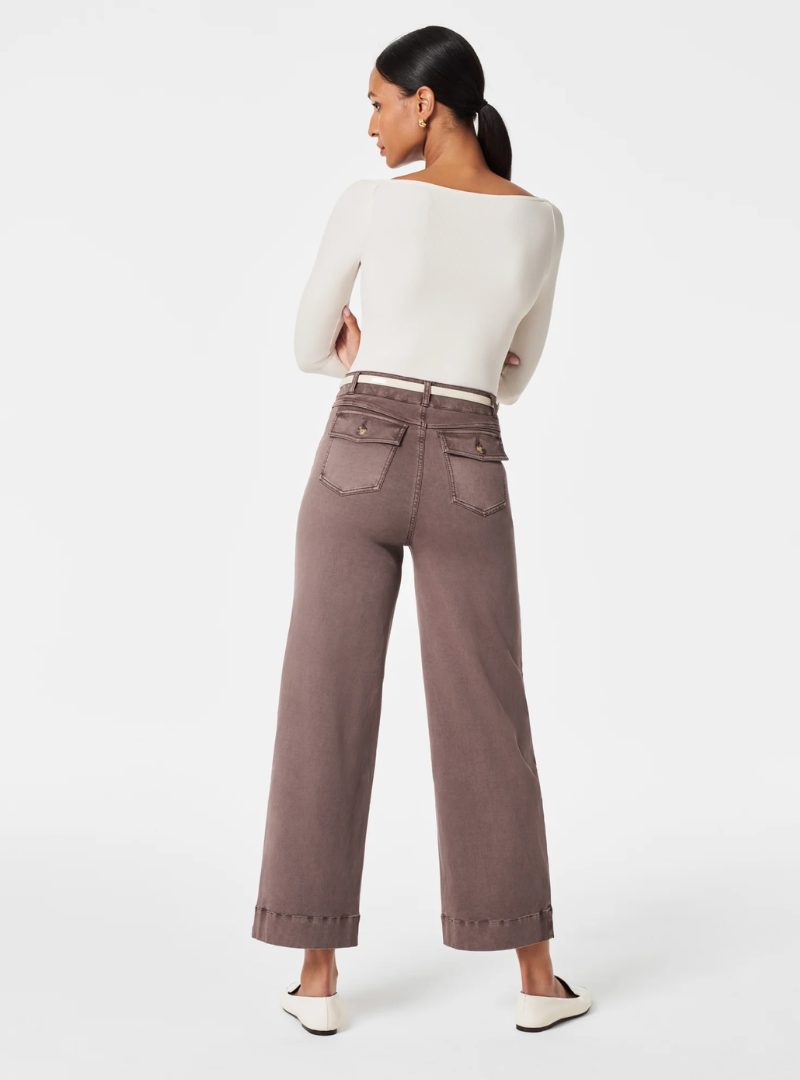 Alva™ - Tummy Control Twill Cropped Wide-Leg Pants