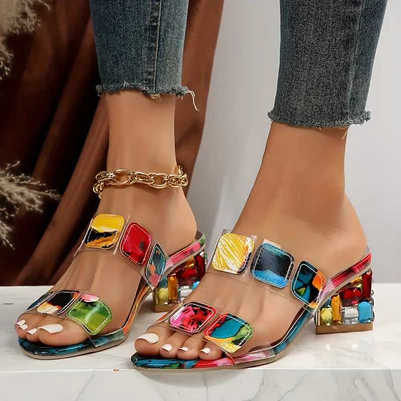 Chiara™ - Colorful Sandals with Double Strap