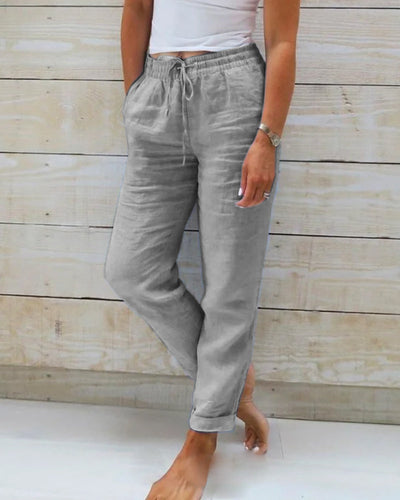 Monika™ - Cotton and Linen Elastic Waistband Trousers (1+1 FREE)