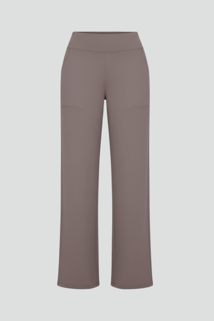 Women’s Wide-Leg Trousers with High Waist and Side Pockets