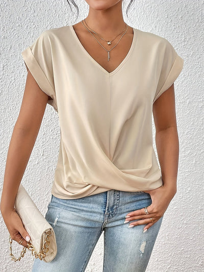 Gigi™ - Chic V-Neck Top with Knot