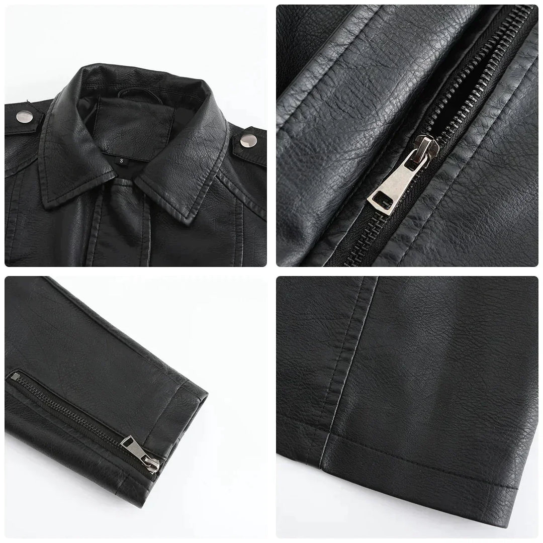 Liana | Stylish Long Leather Coat