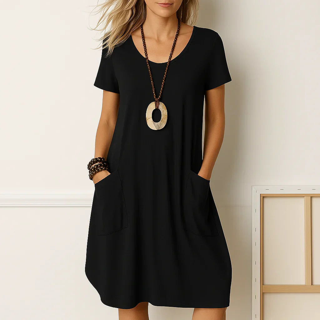 ALMARA | ELEGANT DRESS WITH DISCREET TUMMY COVERAGE