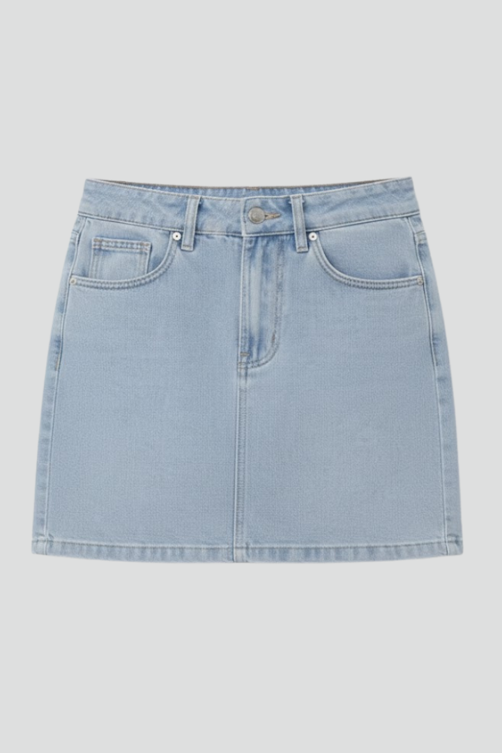 Women’s Mini Skirt with Waistband and Front Closure