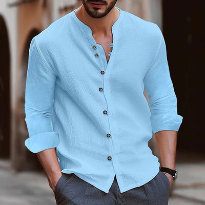 Zachary | Men's Summer Shirt With Mandarin Collar