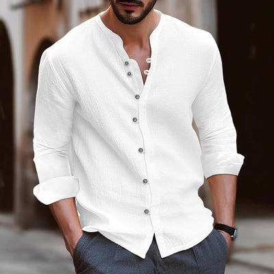 Zachary | Men's Summer Shirt With Mandarin Collar