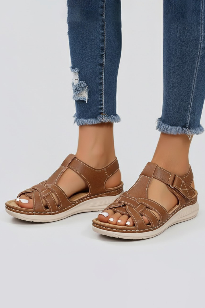 Women’s Open-Toe Sandals with Straps and Adjustable Closure