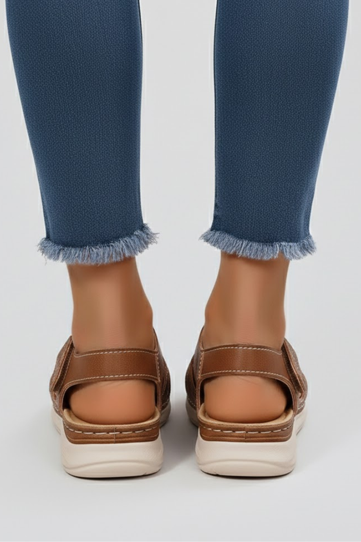 Women’s Open-Toe Sandals with Straps and Adjustable Closure