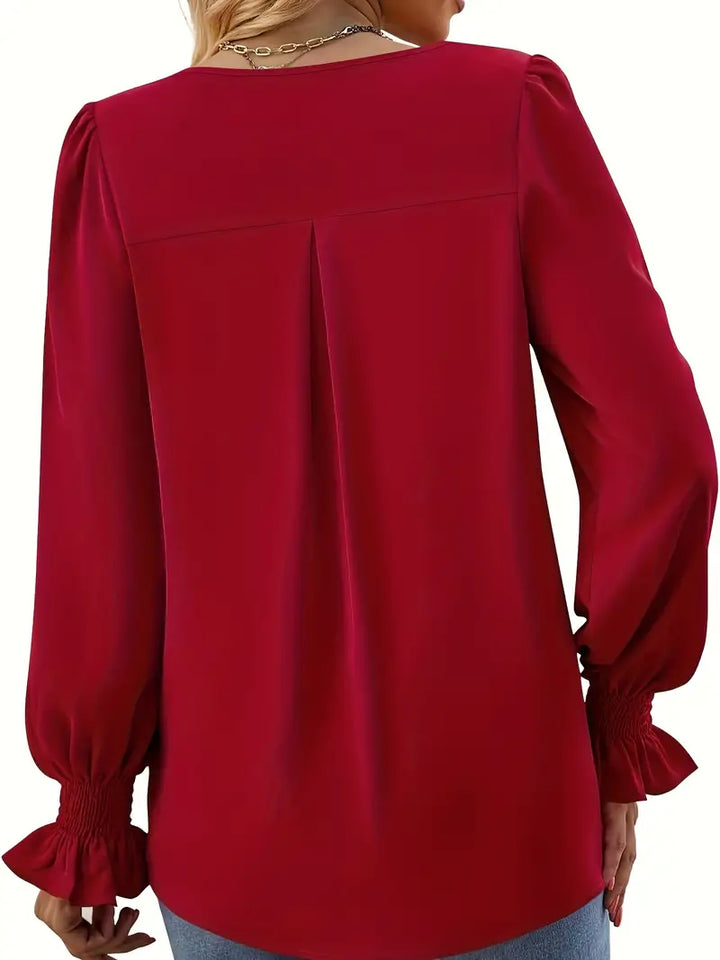 Daisy | Chic V-Neck Puff Sleeve Blouse