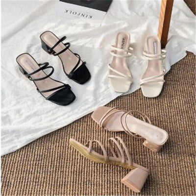 Sanne™ Women's Orthopedic Sandals - Sophisticated Summer Slippers with Square Heels