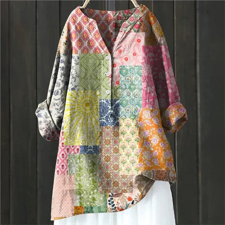 Reece | Stylish Floral Button-Up Tunic Shirt
