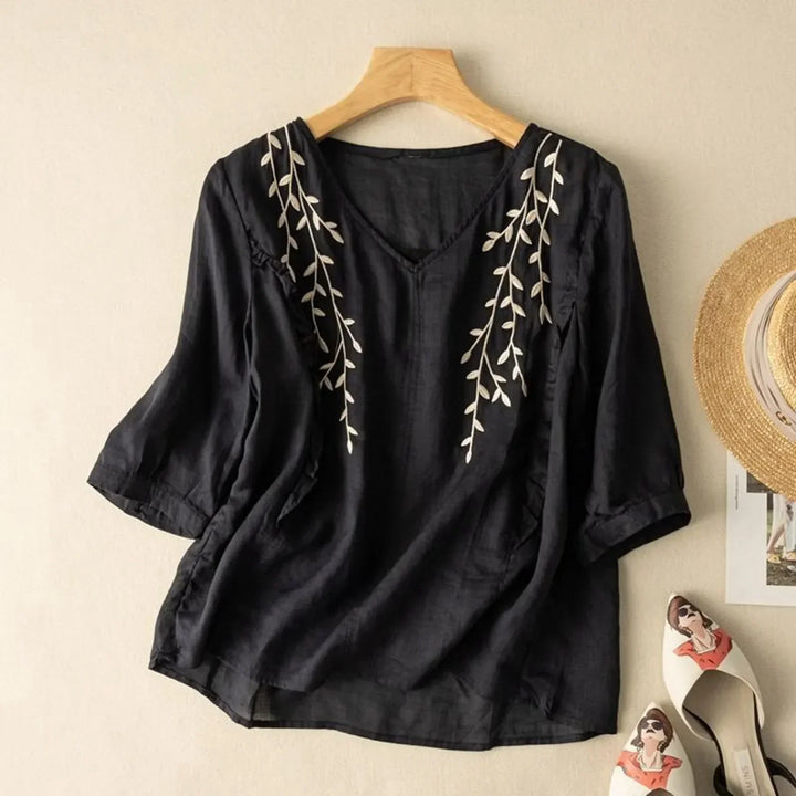 Sylvia | Effortless Flattering V-Neck Blouse