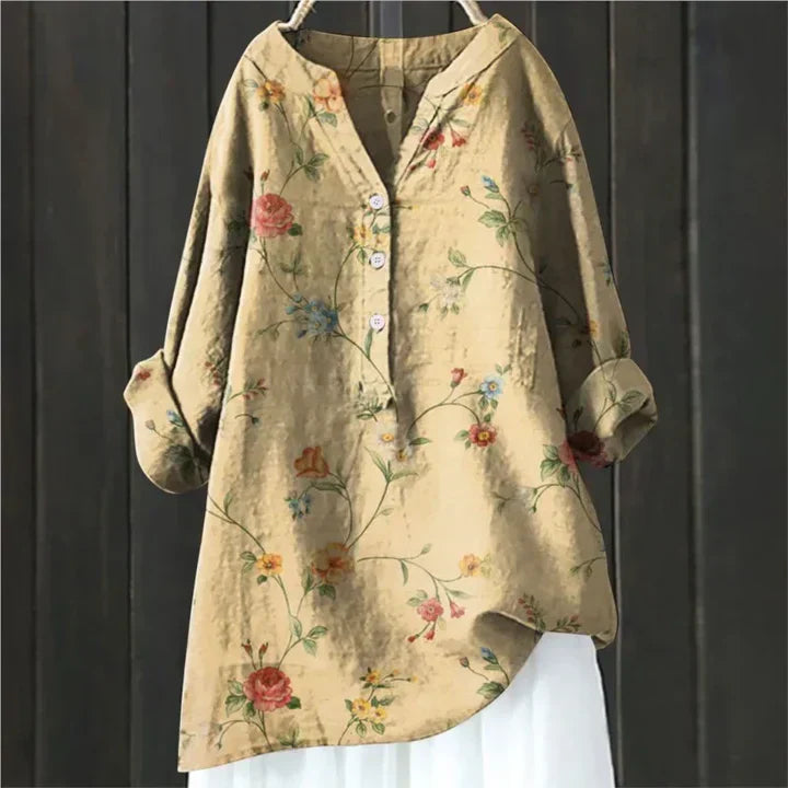 Reece | Stylish Floral Button-Up Tunic Shirt