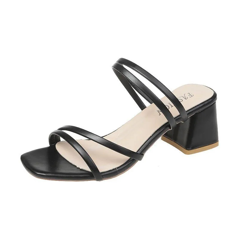 Sanne™ Women's Orthopedic Sandals - Sophisticated Summer Slippers with Square Heels