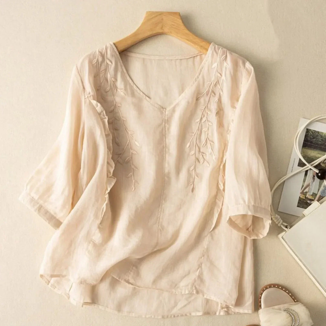 Sylvia | Effortless Flattering V-Neck Blouse