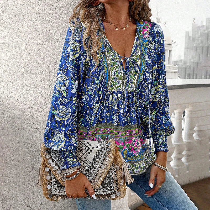 JUDY™ - CUTE V-NECK FLORAL TOP