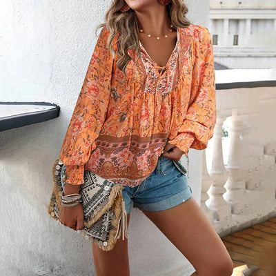 JUDY™ - CUTE V-NECK FLORAL TOP