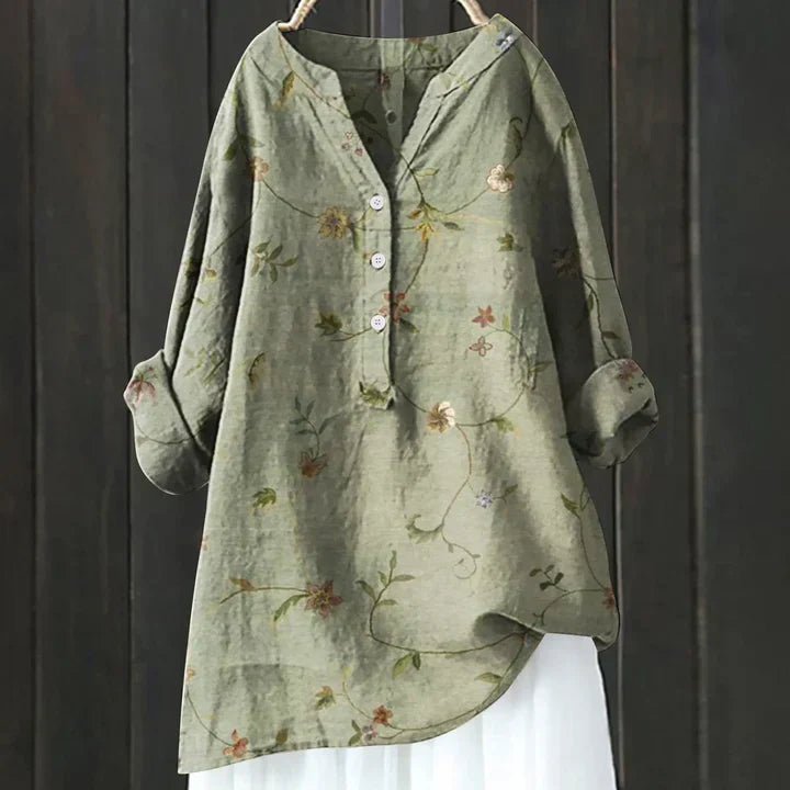 Reece | Stylish Floral Button-Up Tunic Shirt