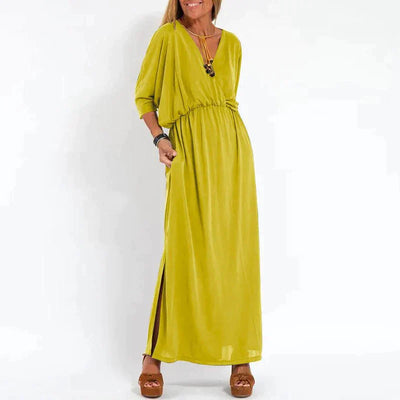 Ranja™ - High Waist Side Split Long Vintage Dress