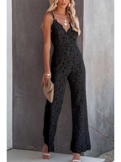 Felicia™ - V-neck jumpsuit with lace back