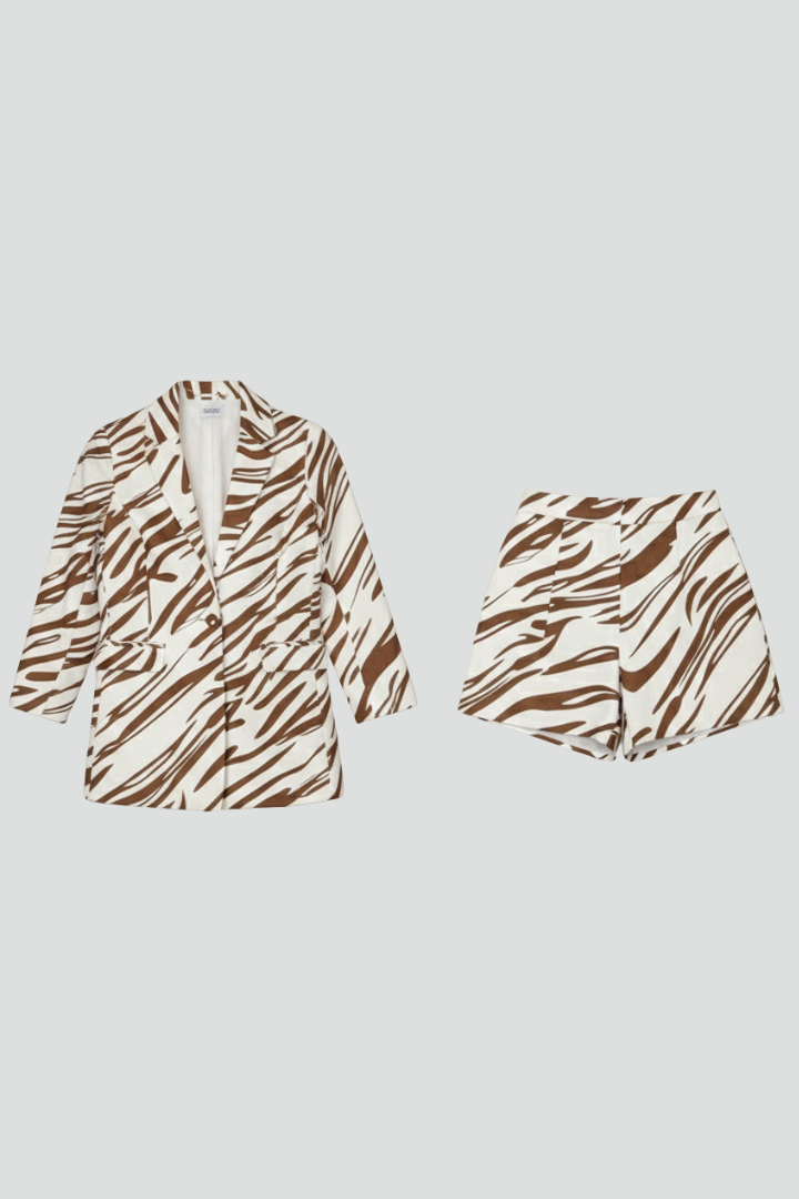 Women Blazer Set with Jacket and Shorts