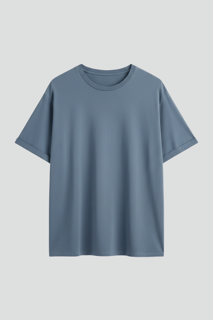 Women Oversized T-Shirt with Round Neckline and Short Sleeves