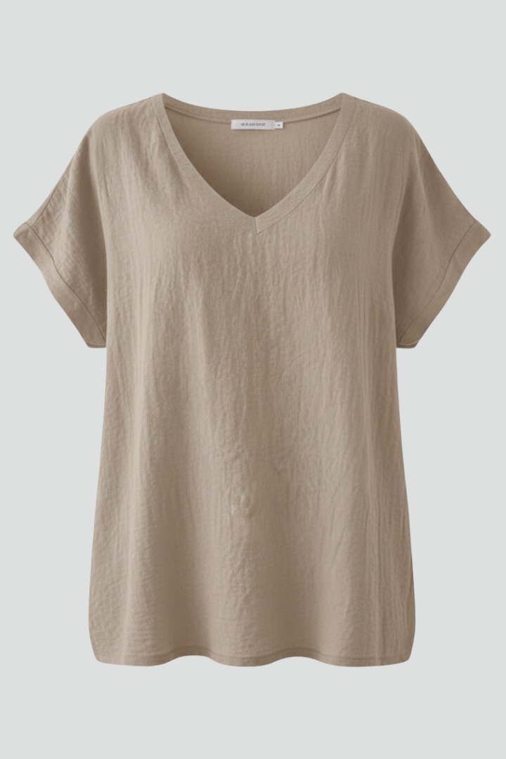 Women T-Shirt with V Neck and Short Sleeves