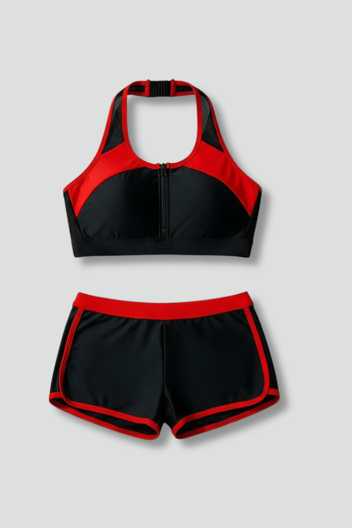 Women’s Bikini Set with Halter Top and Shorts