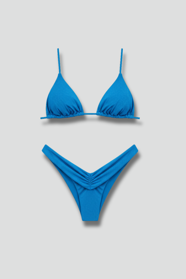 Women’s Bikini Set with Triangle Top and High Cut Bottom