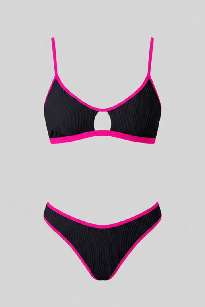 Women’s Bikini Set with Triangle Top and High Waist Bottom