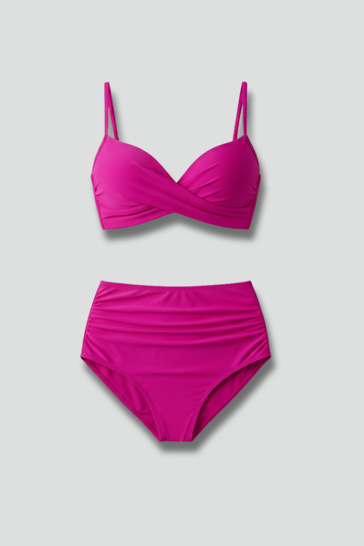 Women’s Bikini Set with Twist Top and High Waist
