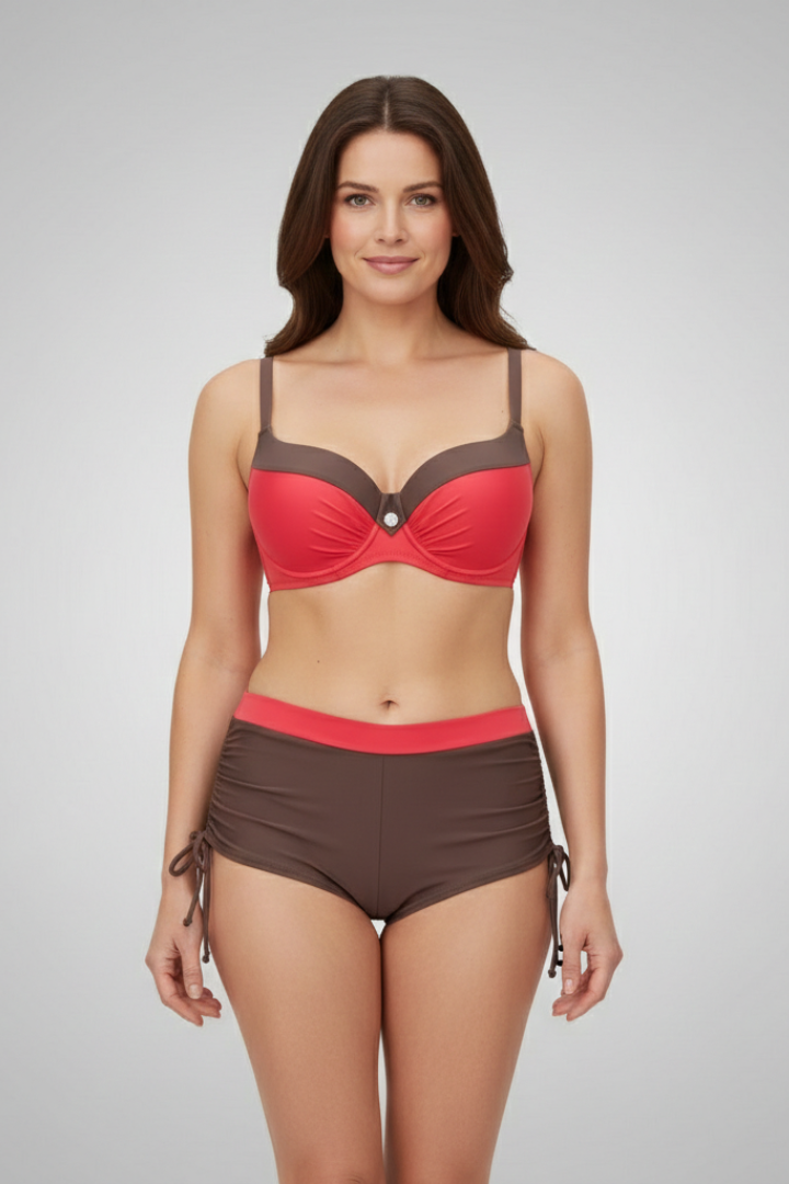 Women’s Bikini Set with Underwire Top and Tie Shorts