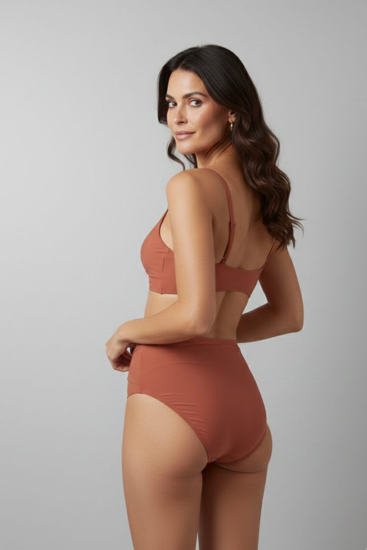 Women’s Bikini Set with V Neck Top and High Waist