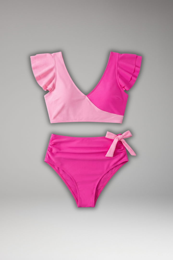 Women’s Bikini Set with Wrap Top and High Waist