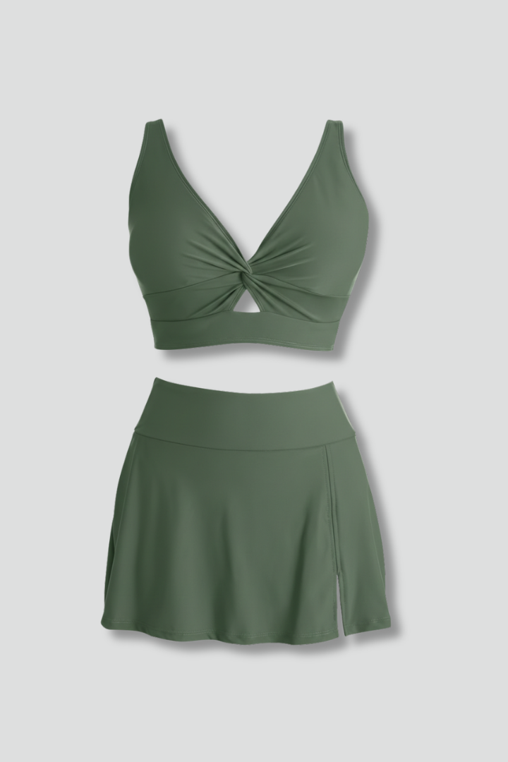 Women’s Bikini Set with Wrap Top and Skirt