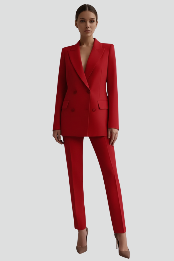 Women’s Blazer and Trousers Set with Long Sleeves