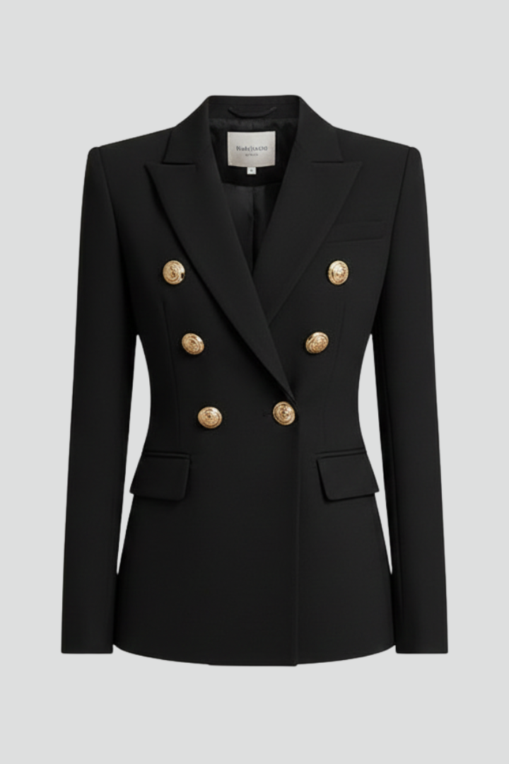 Women’s Blazer with Front Button Arrangement and Gold-Tone Buttons