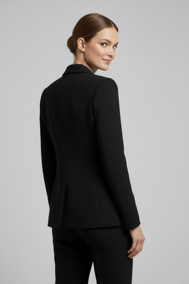 Women’s Blazer with Front Button Arrangement and Gold-Tone Buttons